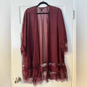 Lace detail kimono